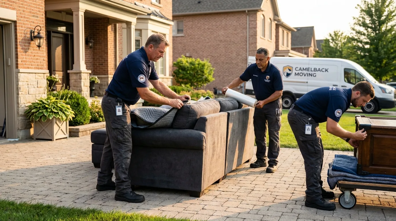 Large estate moving crew wrapping furniture in Woodworth, LA